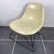Lounge chair Eames fiber white parchment short back base cat's cradle herman miller vintage 50