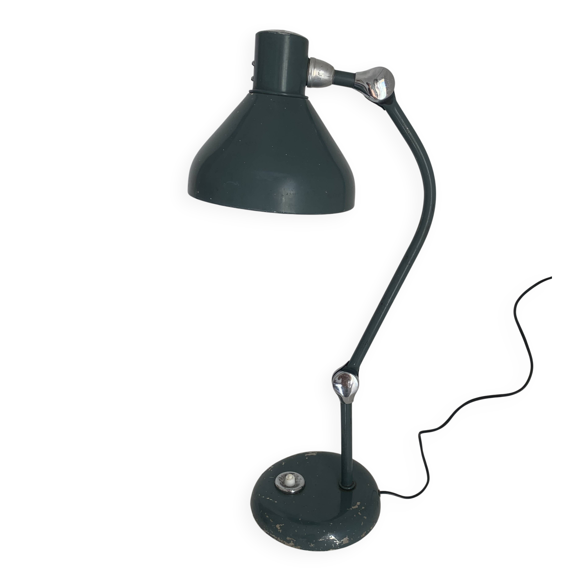Lampe vintage 1950 Jumo GS1 vert viride de bureau - 55 cm
