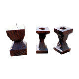 Wooden Brutalist candle holders