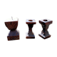 Wooden Brutalist candle holders