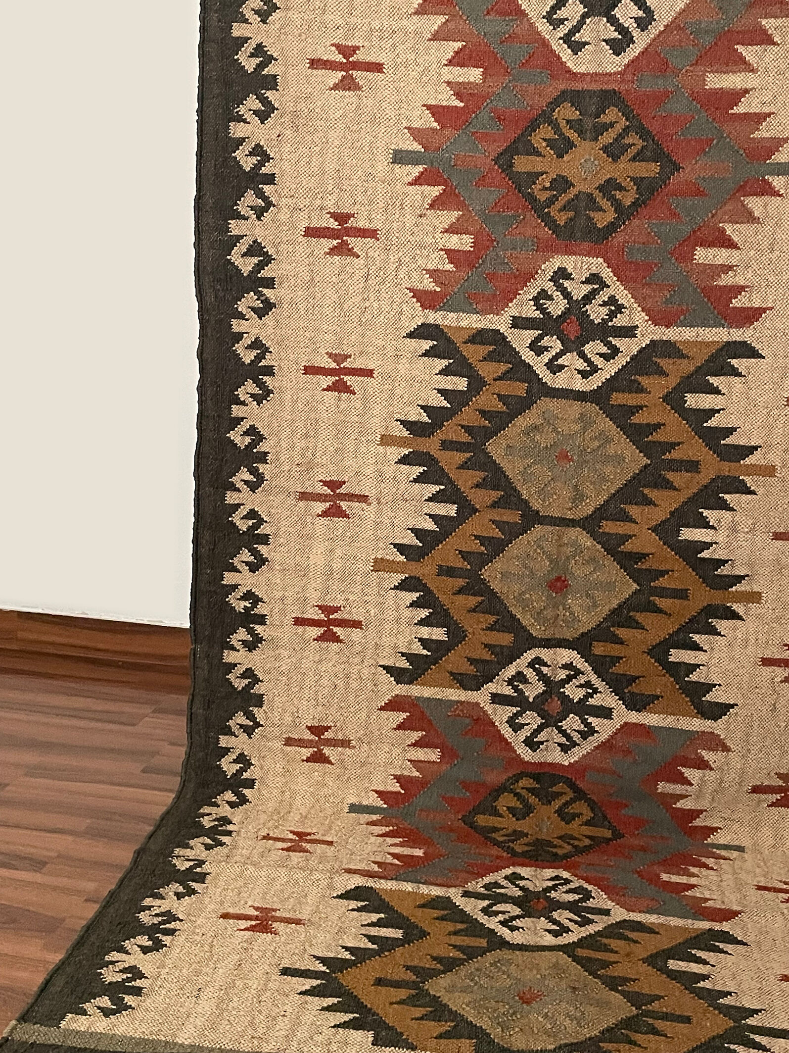 4x10 jute handwoven kilim runner rug, 120 x 300 cm handmade, kelim, carpet, indian.