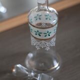 Liquor enamelled glass decanter, with flower decoration, Legras Montjoye, 1899-1900