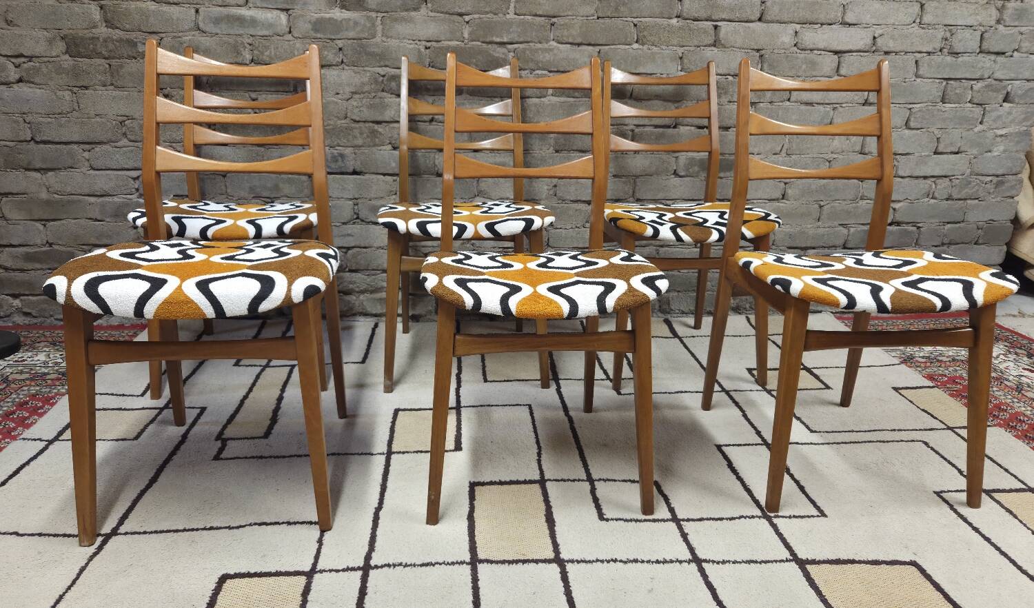 Set of 6 vintage Scandinavian chairs Bähre Mignon furniture 1960