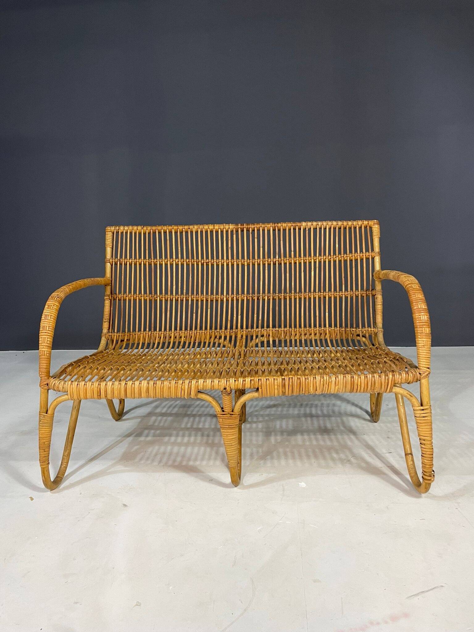 Art Deco rattan seating set, Central Europe, 1930s–1940s