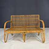 Ensemble de sièges en rotin Art déco, Europe centrale, années 1930-1940