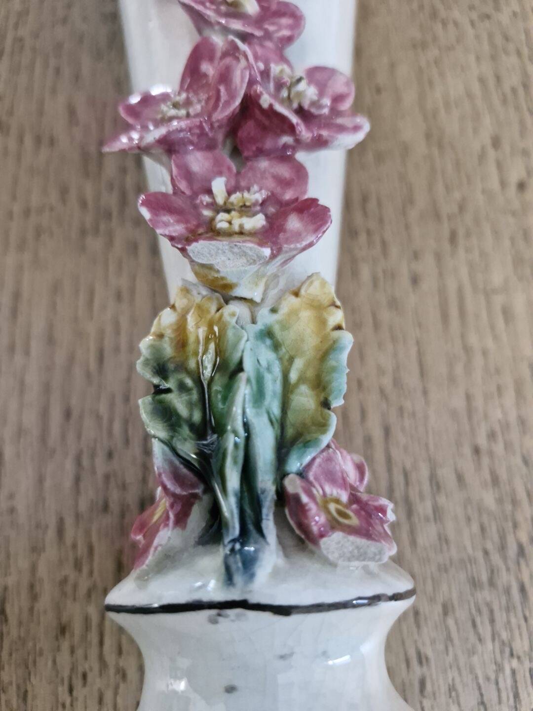 Pair of slip soliflores – Art Nouveau, late 19th century