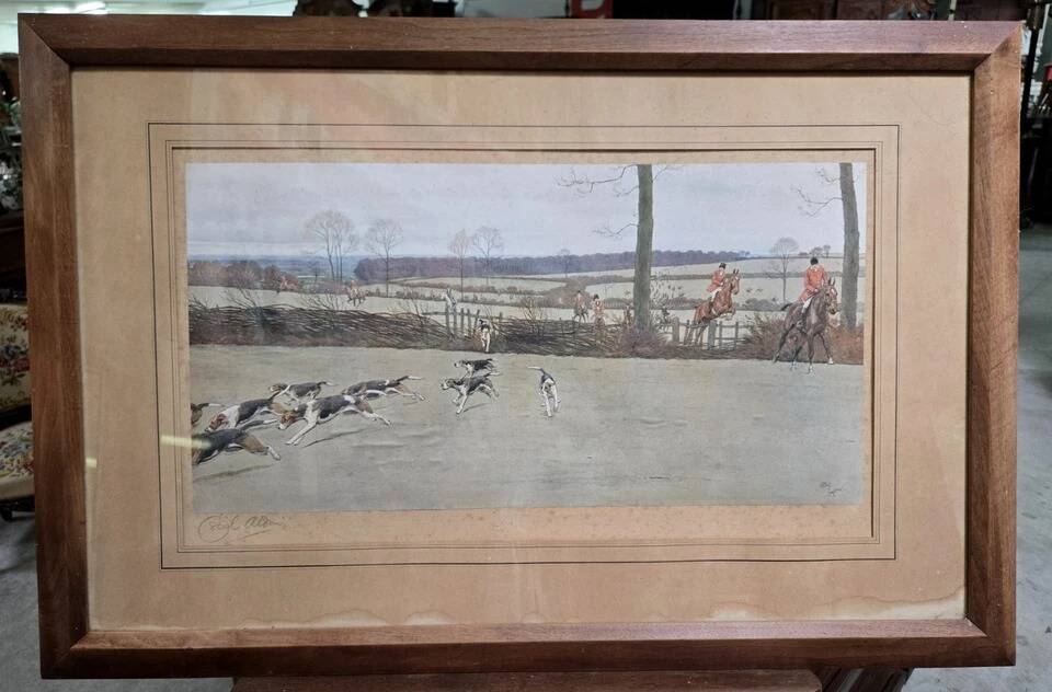 Watercolour engraving by Cecil Aldin, famous British artist.