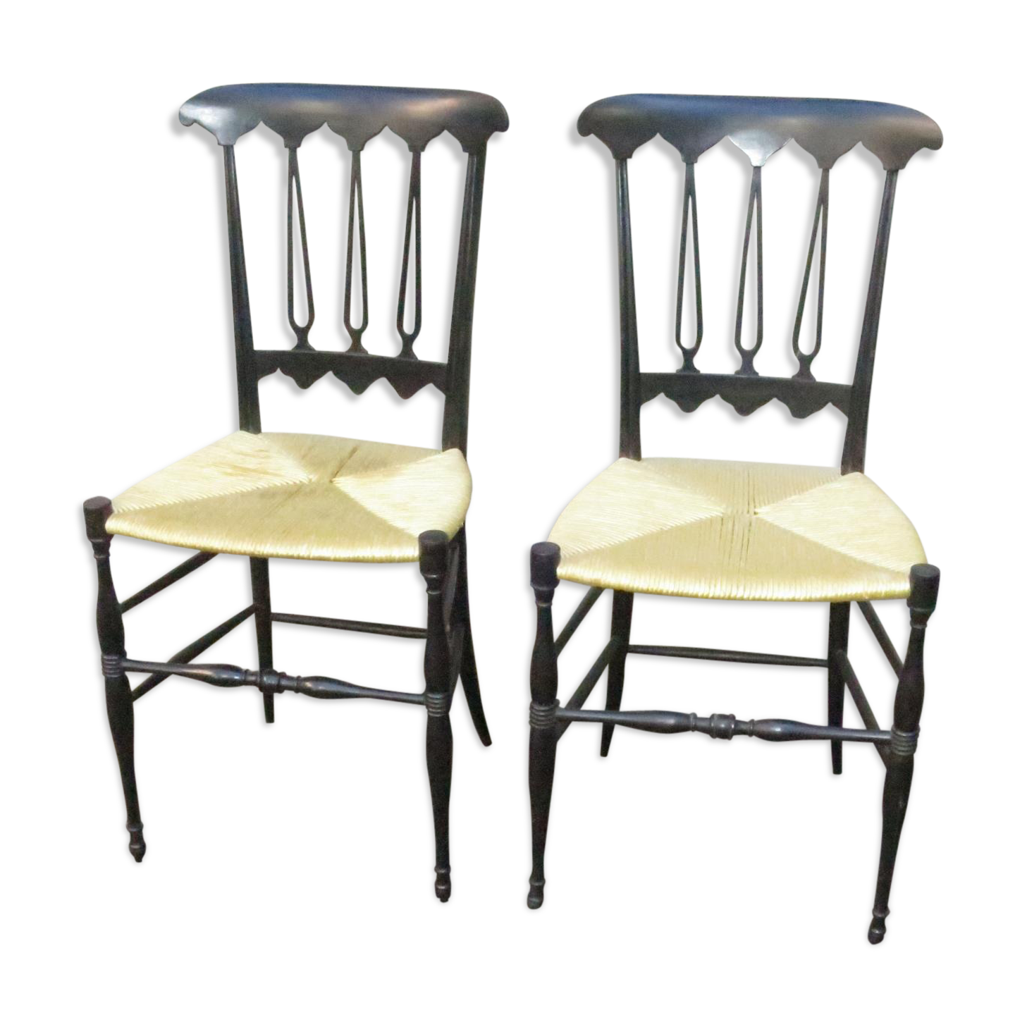 2 chairs wooden lacquered 1950s