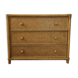 Commode rotin et cannage