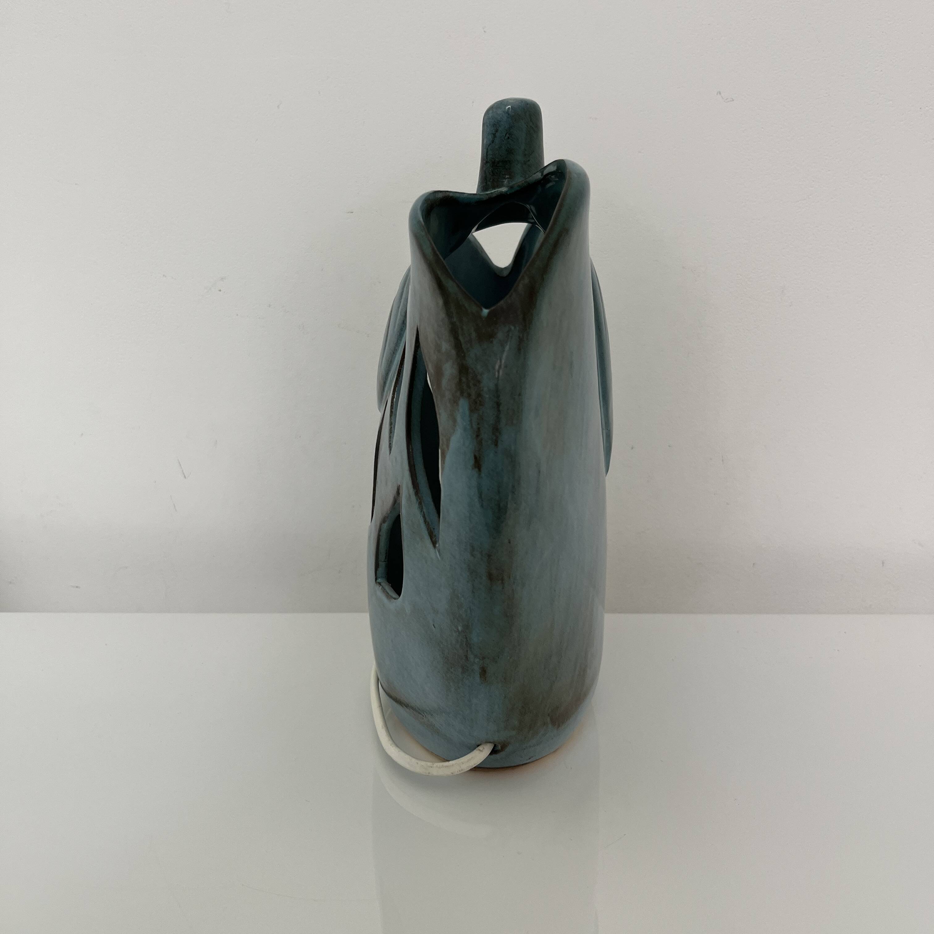 Openwork ceramic apple lamp from Les Grottes Dieulefit