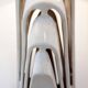 Large white ceramic fan-shaped table lamp - Art Deco style