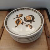 10 antique stoneware dinner plates