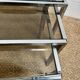 Set of 3 vintage nesting tables – Chrome metal & smoked glass