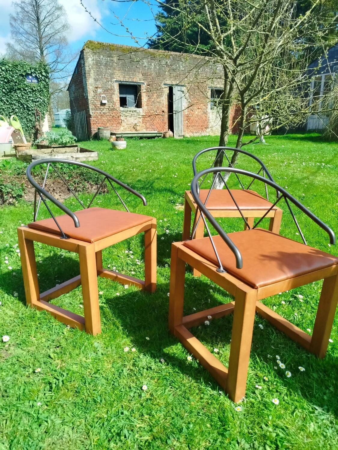 3 Post Modern armchairs