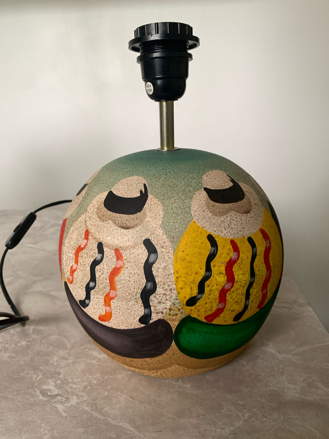 Vintage ball lamp - Arty style - hand-painted