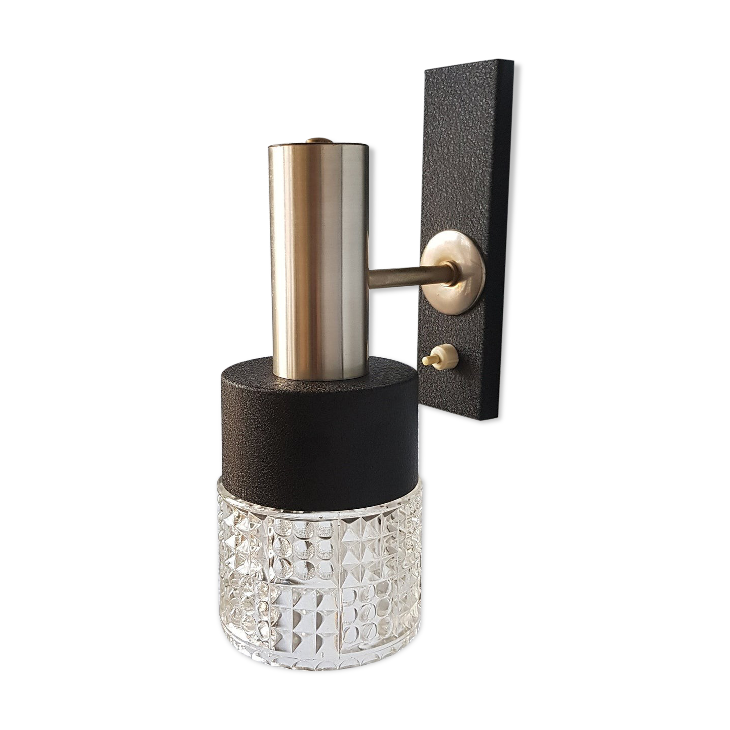 60s chrome design wall apply with Philips Space Age glass blind