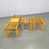 Set of Three Mid-Century Wooden Plant Stands, Czechoslovakia 1970s