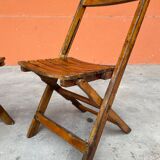 4 Antique Folding Bistro Brasserie Terrace Chairs