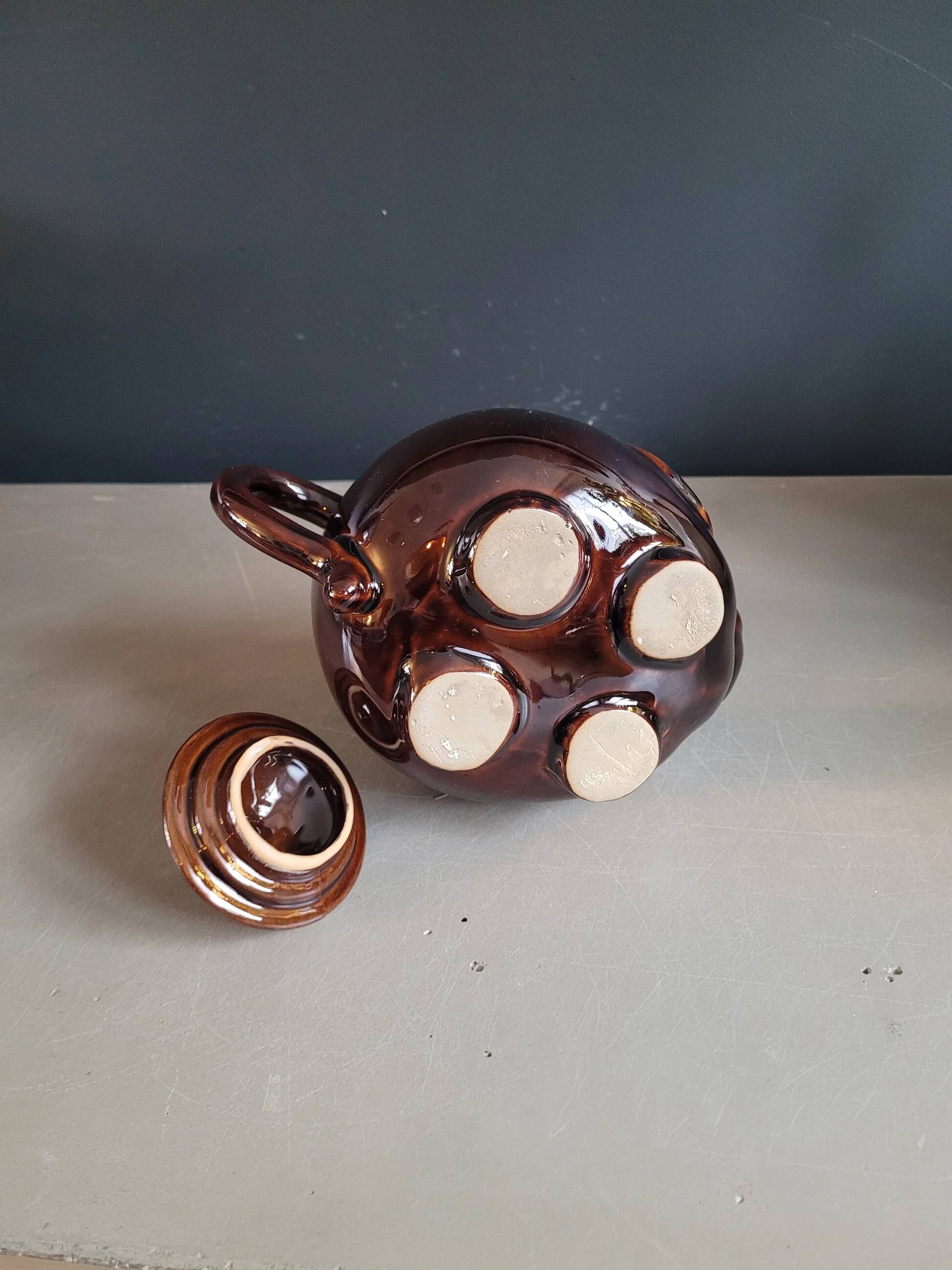 Brown porcelain elephant teapot