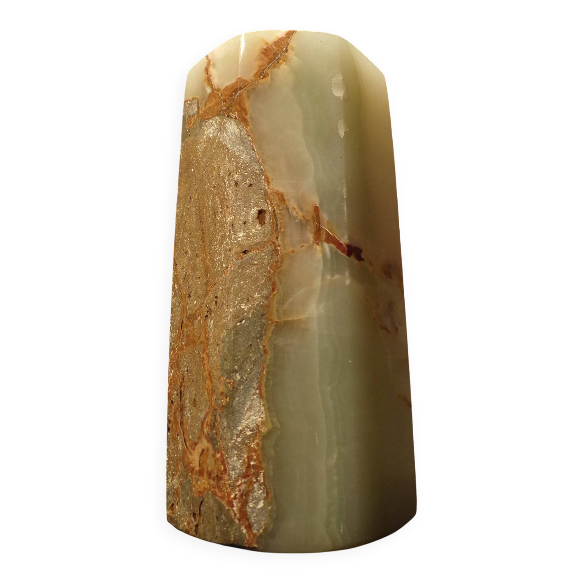 Octagonal onyx vase, h=16cm