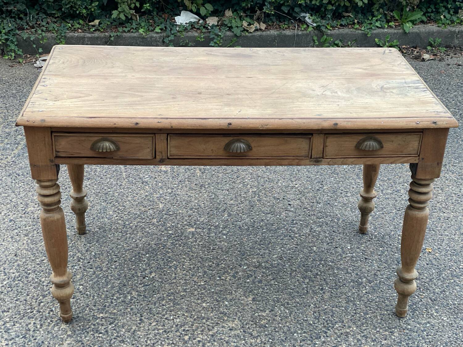 Renovated 3-drawer solid wood desk