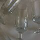 Set of 9 modernist half crystal water wine roller glasses 1960