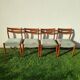 Lot of 4 Scandinavian chairs in wood and velvet fabric