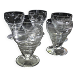 6 old champagne glasses