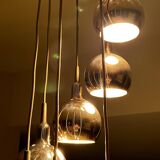 Large vintage pendant lamp gilded with fine gold