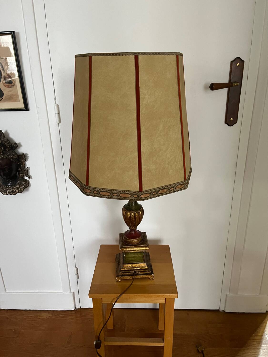 Old wooden foot lamp