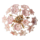Lustre vintage Murano fleurs roses, années 1970