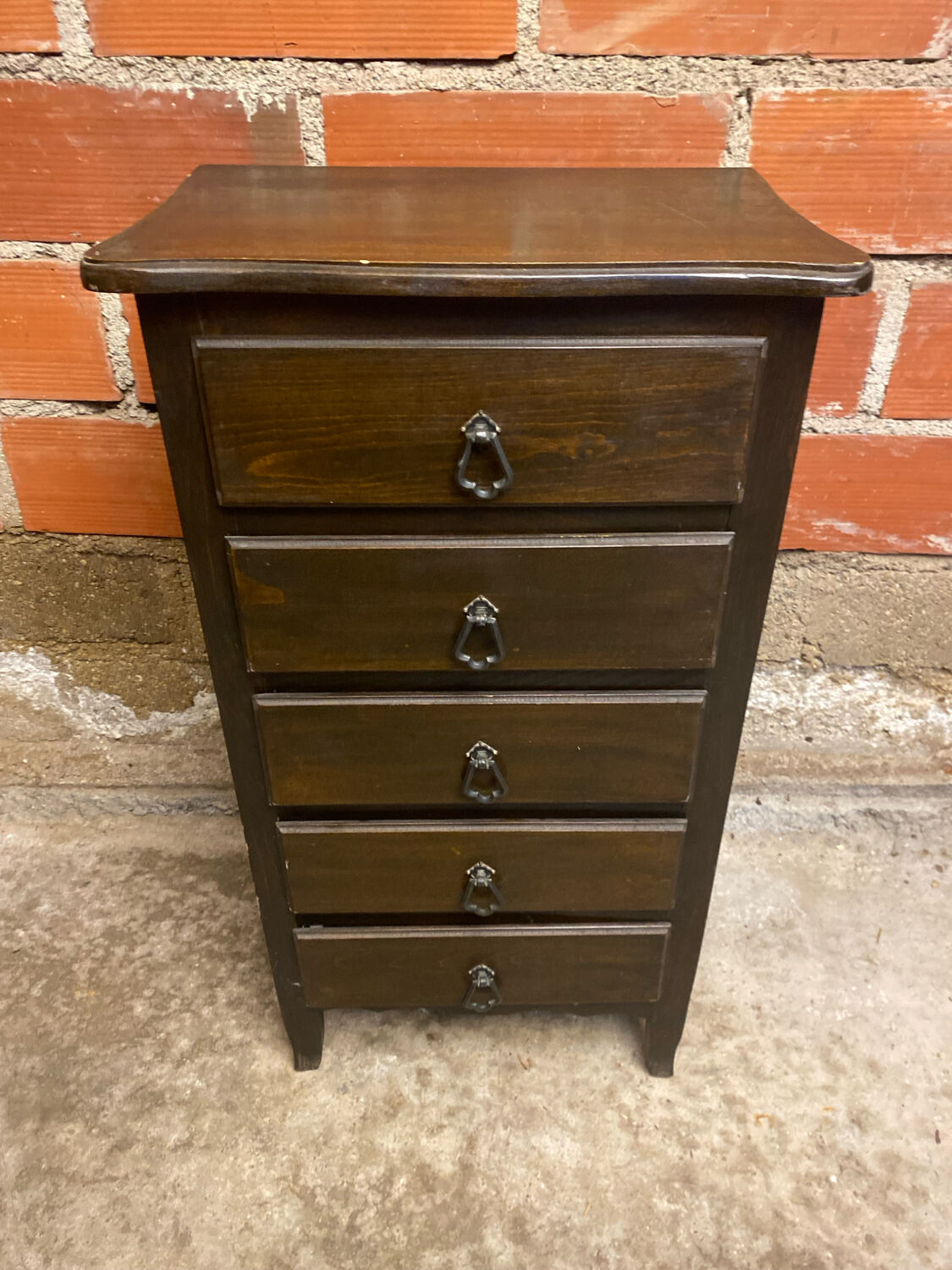 Antique Chest of Drawers with 5 Drawers Vintage Wood #D396