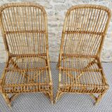 Pair of 1960s rattan chairs