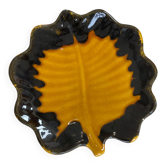 Yellow and black leaf dish