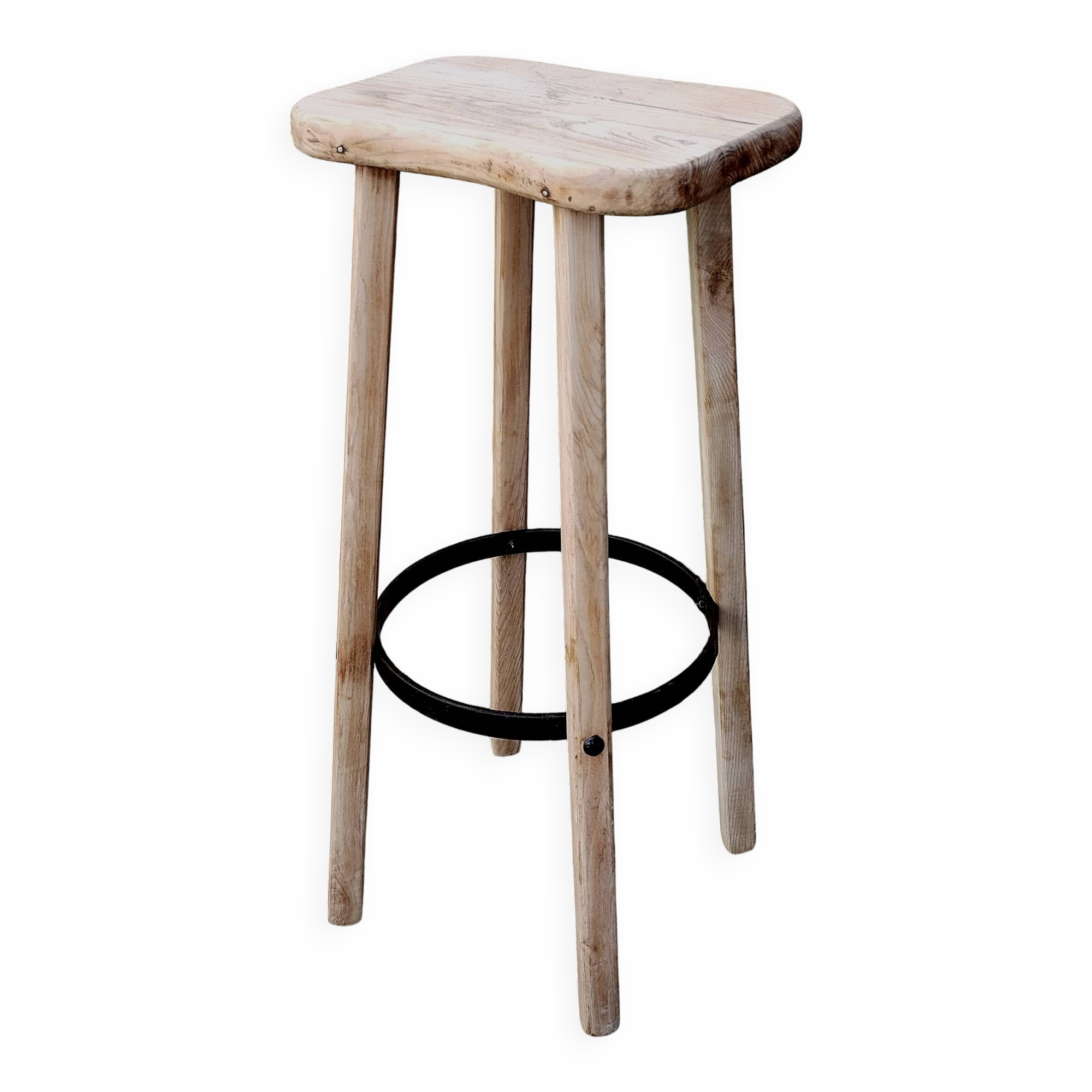 HIGH WOODEN STOOL