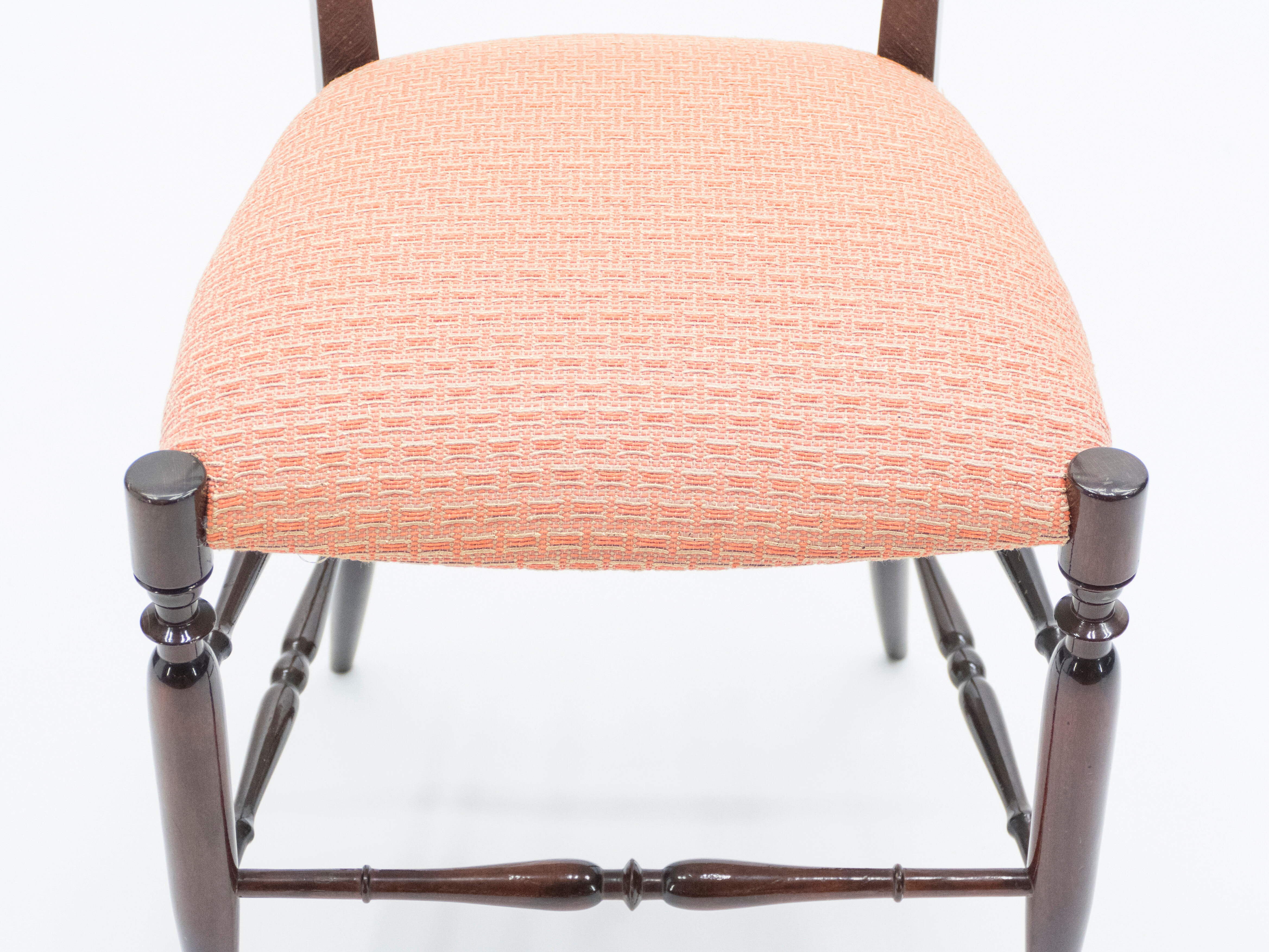 Rare Set of 6 chairs Campanino Chiavari walnut by Fratelli Levaggi 1950