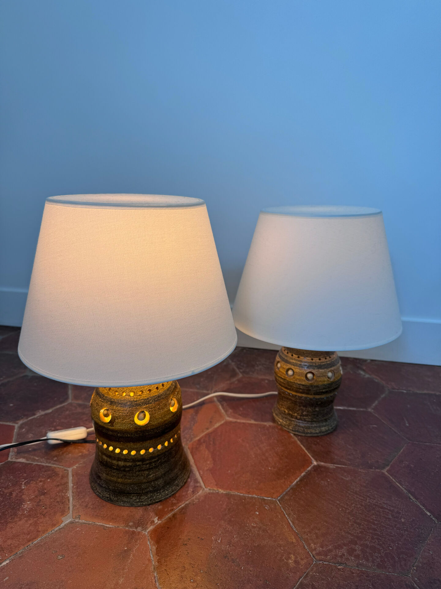 Pair of ceramic lamps Studio Pottery – Georges Pelletier – year
