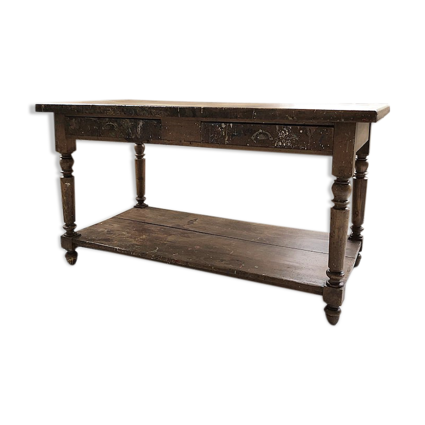 Artist studio oak draper table