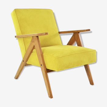 Fauteuil  Kompas velours côtelé jaune