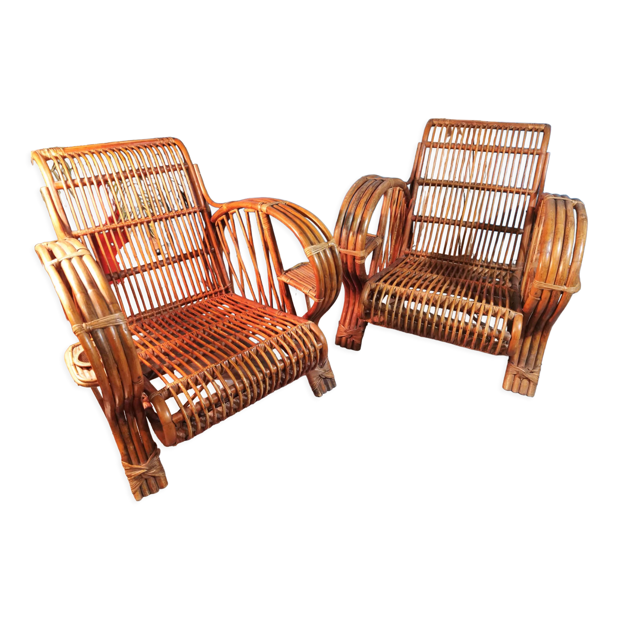 Bamboo armchairs Indochina 1940s