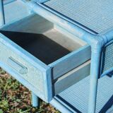 2 tables de chevet en rotin
