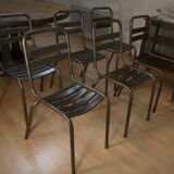 Set of 8 stackable 1950 metal chairs