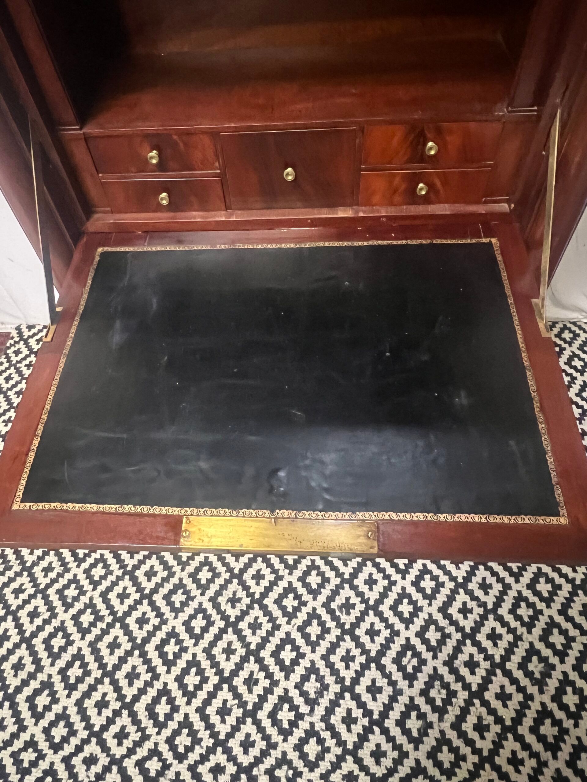 Empire period mahogany secretary, stamped Joseph Kochly, 19th century