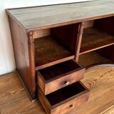 Meuble de rangement, cabinet 4 tiroirs en bois foncé