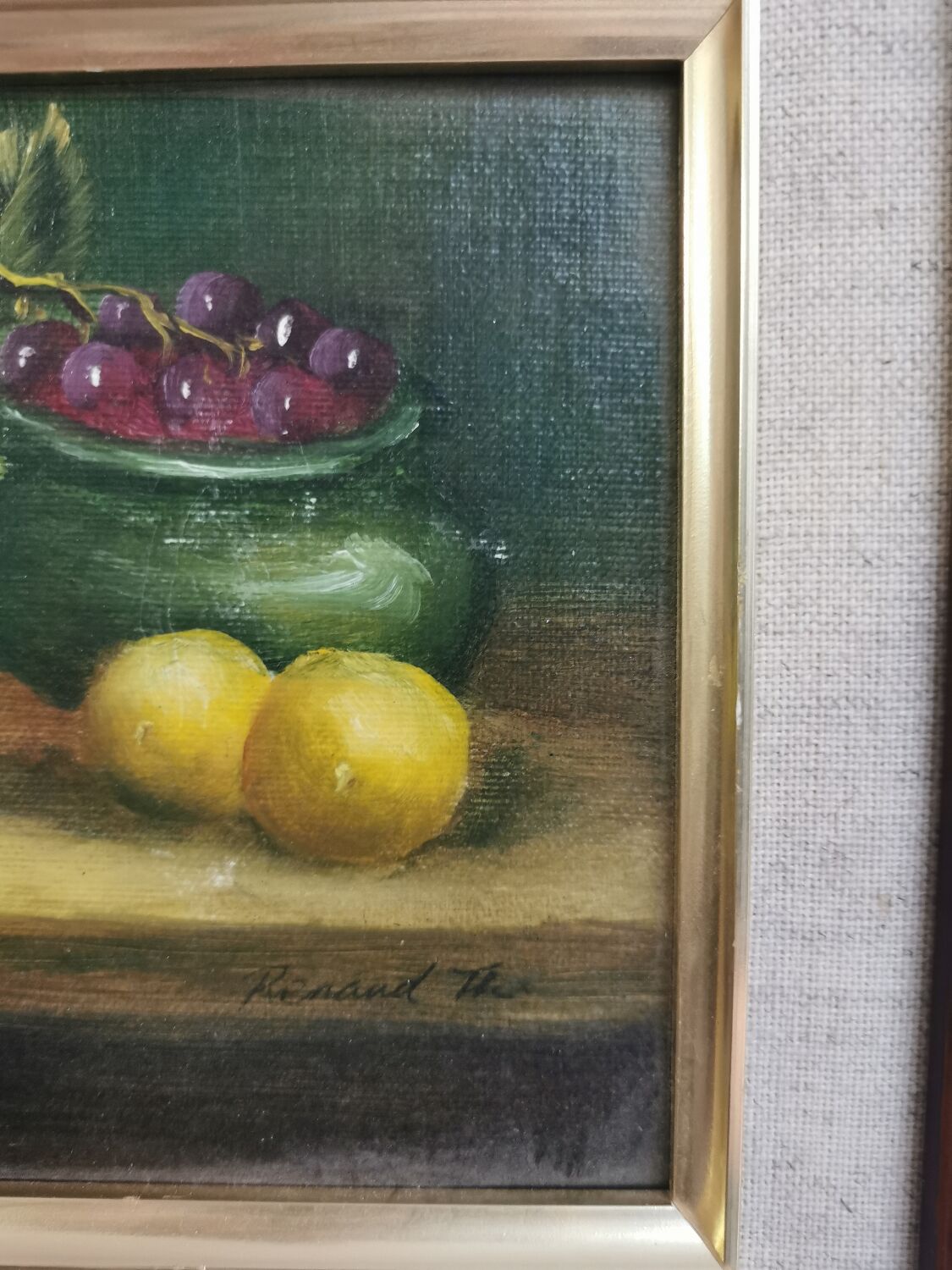 Still life, oil on panel, classic