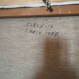 Painting, oil on canvas landscape of Clecy