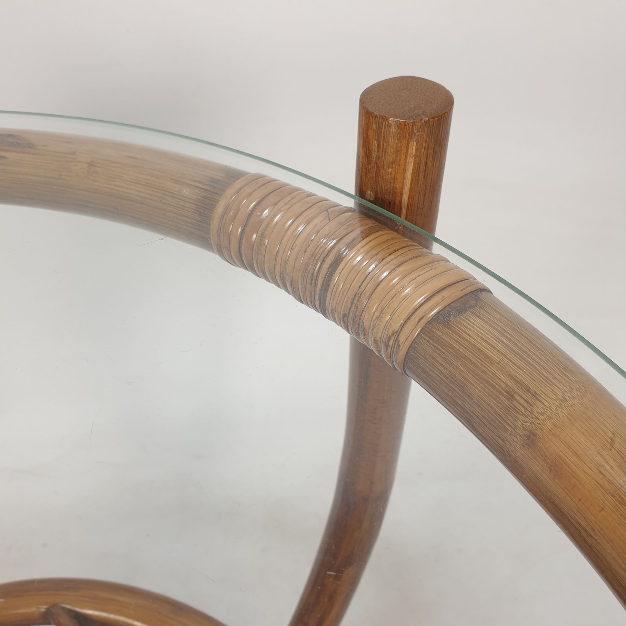 Table basse italienne en bambou, années 1980
