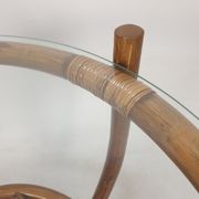 Table basse italienne en bambou, années 1980