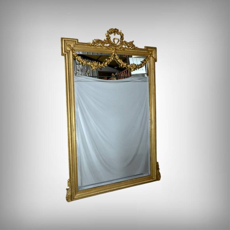 Gilded Wood Mirror, Louis XVI Style – Part 2 of the 19th Century