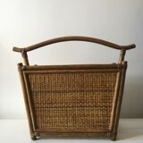 Porte revue en rotin des années 60